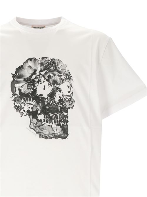 White t-shirt with skull Alexander McQueen | 794575QTABM0972